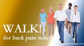 Young Chiropractic urges Easley back pain sufferers to walk to lessen back pain and related pain.