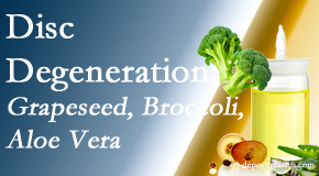 Young Chiropractic presents interesting studies on how to treat degenerated discs with grapeseed oil, aloe and broccoli sprout extract.