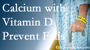 Calcium and vitamin D supplementation may be recommended to Easley chiropractic patients who are at risk of falling.