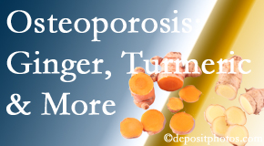 Young Chiropractic shares benefits of ginger, FLL and turmeric for osteoporosis care and treatment.