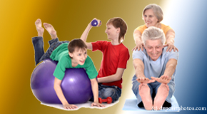 Easley exercise image of young and older people as part of chiropractic plan