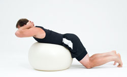 stability ball back strengthening and stretch