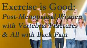 Young Chiropractic encourages simple yet enjoyable exercises for post-menopausal women with vertebral fractures and back pain sufferers. 