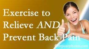 Young Chiropractic urges Easley back pain patients to exercise to prevent back pain as well as get relief from back pain. 