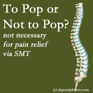 Easley chiropractic spinal manipulation treatment may be noisy...or not! SMT is effective either way.